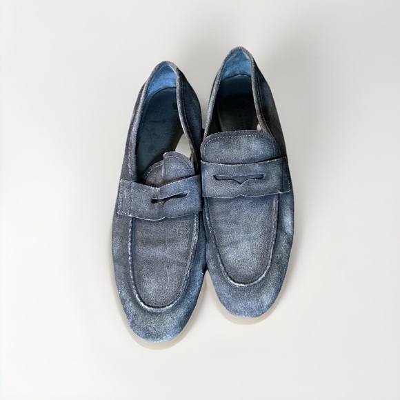 To Boot New York Enzo Gray Suede Men's Penny loafers SZ 9 Adam Derrick Italy‎